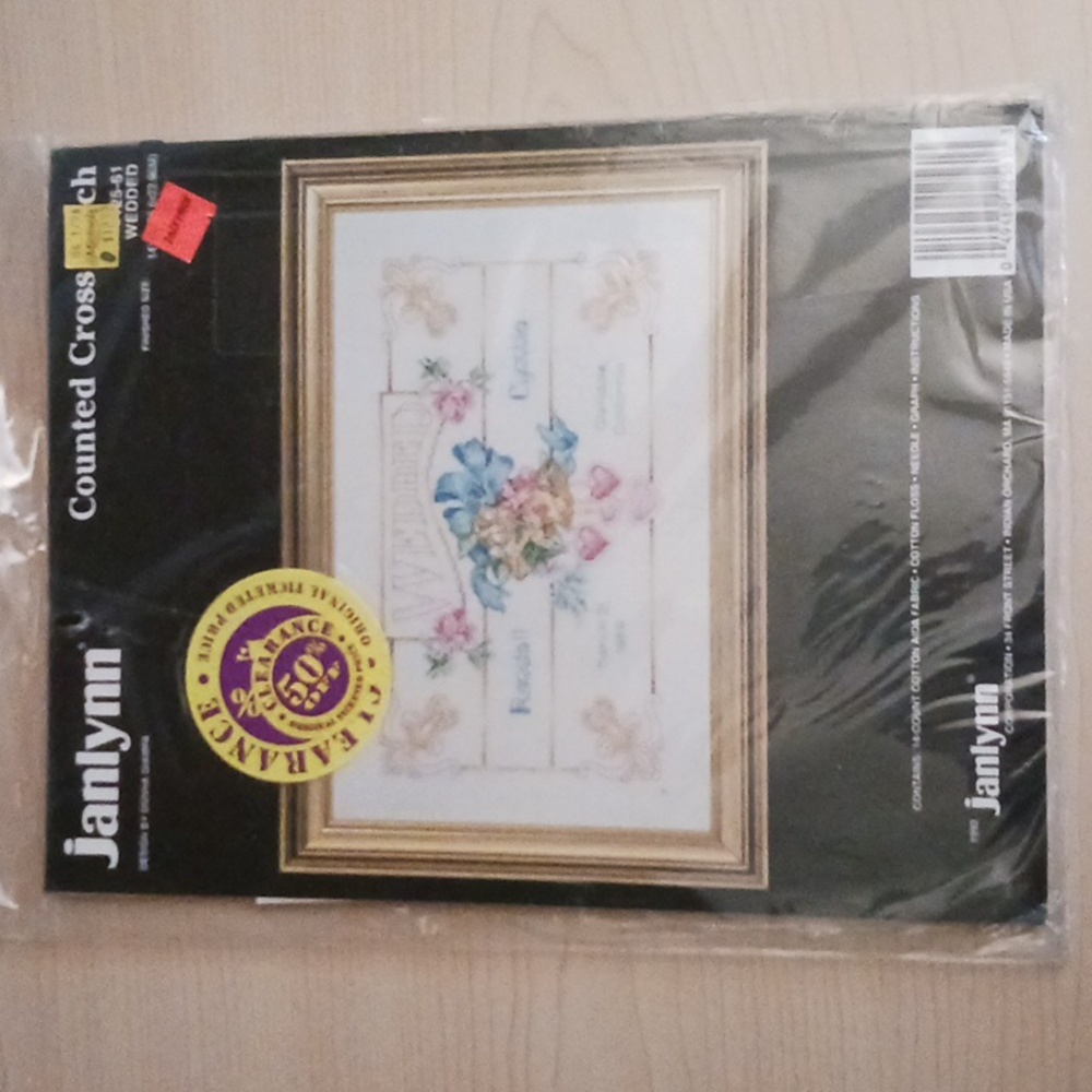 Janlynn Counted Cross Stitch new Kit 125-61 Wedded Wedding Announcement